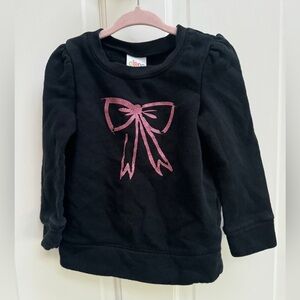 Circo 2T Girls Black & Pink Bow Crew Neck Long Sleeve Sweatshirt